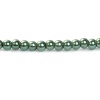 Immagine di Vetro Sciolto Perline Tondo Verde Scuro Imitata Perla Circa 5mm - 4mm Dia, Foro: Circa 0.7mm, lunghezza: 82cm, 3 Fili (Circa 222 Pezzi/Treccia)