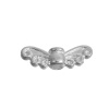 Bild von Zinklegierung Zwischenperlen Spacer Perlen Flügel Versilbert geschnitzt 14mm x 5mm, Loch:ca. 1.7mm, 200 Stück