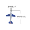 Picture of Zinc Based Alloy Pendants Travel Airplane White Blue Enamel 34mm(1 3/8") x 25mm(1"), 10 PCs
