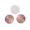 Picture of Glass Mermaid Fish/ Dragon Scale Dome Seals Cabochon Round Flatback Red 12mm( 4/8") Dia, 30 PCs