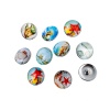 亜鉛合金+ガラス 18mm ヌーサスタイル スナップボタン用 ボタン 円形 ランダムな色 シェルパターン つまみのサイズ： 5.5mm、 5 個 の画像