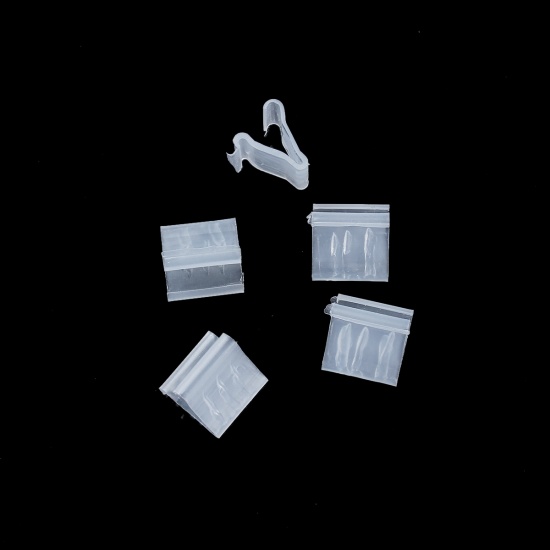 Immagine di Plastic Seals Stickers Labels Transparent Clear 13mm( 4/8") x 13mm( 4/8"), 50 PCs