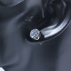 Image de Boucles d'Oreilles Puces en 304 Acier Inoxydable & Zircon Argent Mat Transparent Rond 10mm x 9mm, Epaisseur de Fil: (20 gauge), 1 Paire