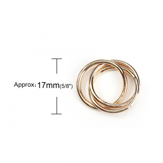 Picture of Zinc Based Alloy Ring Necklace Charms Circle Ring Gold Plated 21mm( 7/8") Dia, 5 PCs