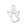 Picture of Stainless Steel Charms Angel Silver Tone Hollow 15mm( 5/8") x 11mm( 3/8"), 2 PCs