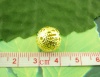 Immagine di Lega di Ferro Separatori Perline Palla Oro Placcato Polka Dot Disegno Circa 12mm Dia, Foro:Circa 1.5mm, 50 Pz