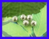 Immagine di Lega di Ferro Separatori Perline Palla Tono Argento Polka Dot Disegno Circa 10mm Dia, Foro:Circa 1mm, 100 Pz