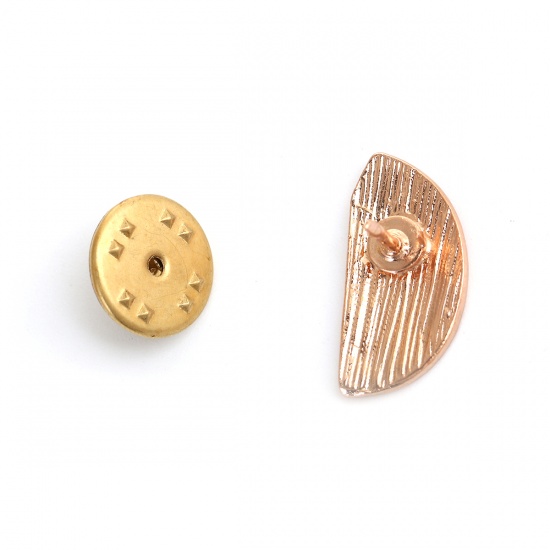 Immagine di Spilla Arancia Oro Placcato Arancione Smalto 20mm x 10mm, 1 Pz