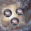 Bild von Glas Dom Cabochons Galaxis Dom Cabochon Verzierung Rund Platt Bunt Selbstklebend 16mm D., 10 Stück