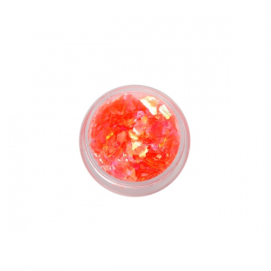 Picture of Resin Jewelry DIY Making Craft Pearl Shell Laminate Paper Glitter Fragments Red 30mm(1 1/8") Dia., 1 Piece