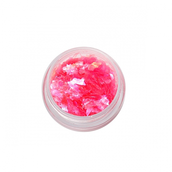 Picture of Resin Jewelry DIY Making Craft Pearl Shell Laminate Paper Glitter Fragments Pink 30mm(1 1/8") Dia., 1 Piece