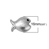 Immagine di Lega di Zinco Perline Pesce Argento Antico Circa 16mm x 12mm, Foro:Circa 2.2mm, 20 Pz