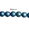 Bild von Hämatit Perlen Rund Cyan 6mm D., Loch: 1mm, 40.3cm lang, 69 Stk./Strang, 1 Strang