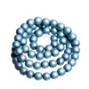 Bild von Hämatit Perlen Rund Cyan 6mm D., Loch: 1mm, 40.3cm lang, 69 Stk./Strang, 1 Strang