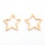 Picture of Ear Cuffs Clip Wrap Earrings Gold Plated Pentagram Star Hollow 22mm( 7/8") x 21mm( 7/8"), 1 Piece