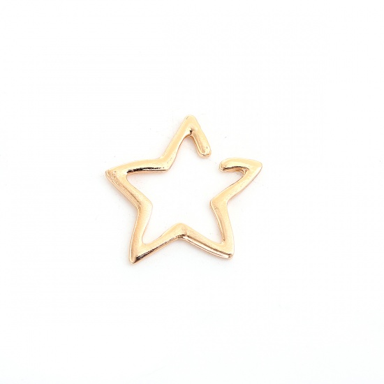 Bild von Ohrklemme Klipp Ohrring Vergoldet Pentagramm Stern 22mm x 21mm, 1 Stück