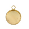 Picture of Brass Charms Round Gold Plated Cabochon Settings (Fits 12mm Dia.) 18mm( 6/8") x 14mm( 4/8"), 20 PCs                                                                                                                                                           
