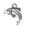 Picture of Zinc Based Alloy Charms Fish Animal Antique Silver 12mm( 4/8") x 10mm( 3/8"), 30 PCs