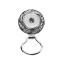Picture of Zinc Based Alloy Snap Button Magnetic Brooch Eyeglass Holder Fit Snap 18mm/20mm Buttons Round Antique Silver Clear Rhinestone 56mm(2 2/8") x 32mm(1 2/8"), Hole Size: 6mm( 2/8"), 1 Piece