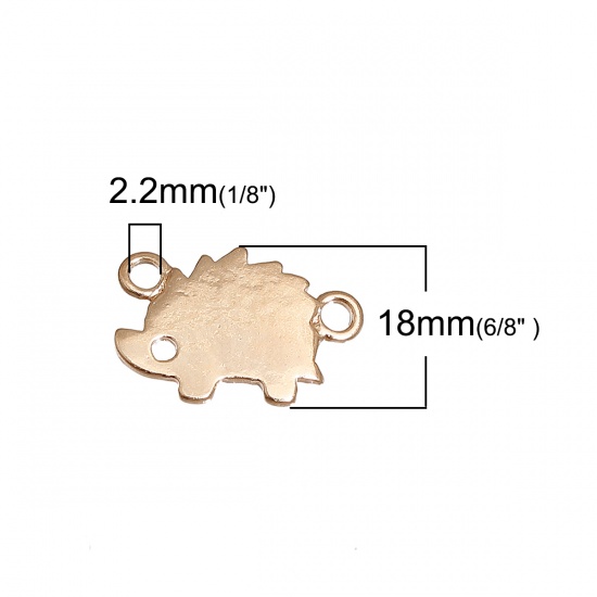 Picture of Zinc Based Alloy Connectors Hedgehog Gold Plated 18mm x 12mm, 5 PCs