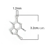 Immagine di Lega di Zinco Molecolare Chimica Scienza Connettore Accessori Argento Placcato 32mm x 18mm, 20 Pz