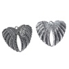Picture of Zinc Based Alloy Pendants Heart Wing Antique Silver (Can Hold ss7 Pointed Back Rhinestone) 49mm(1 7/8") x 44mm(1 6/8"), 2 PCs