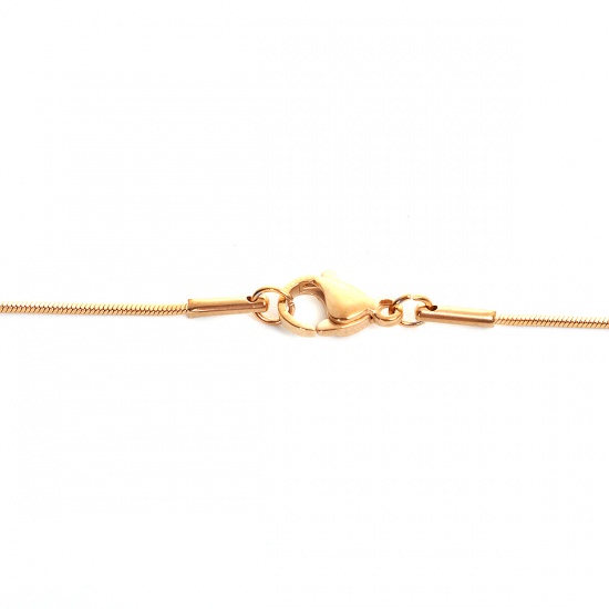 Immagine di 1 Pz Placcatura Sottovuoto PVD Ecologica Elegante Semplice Oro Placcato 304 Acciaio Inossidabile Catena di Serpente Collana Unisex Regalo 45cm Lunghezza, Dimensione della Catena: 1.1mm