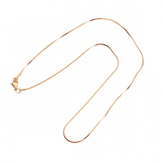 Immagine di 1 Pz Placcatura Sottovuoto PVD Ecologica Elegante Semplice Oro Placcato 304 Acciaio Inossidabile Catena di Serpente Collana Unisex Regalo 45cm Lunghezza, Dimensione della Catena: 1.1mm