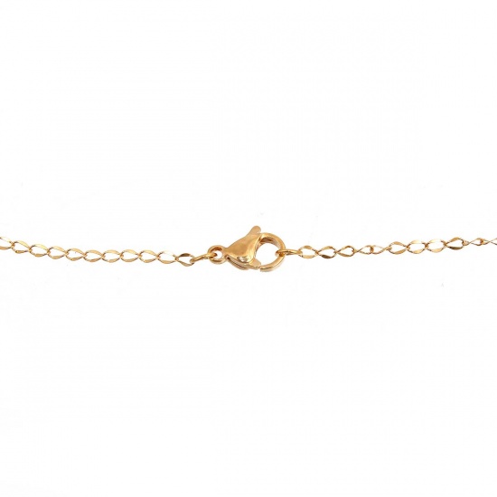 Picture of 304 Stainless Steel Link Curb Chain Necklace Gold Plated 45cm(17 6/8") long, Chain Size: 3x1.8mm( 1/8" x 1/8"), 1 Piece