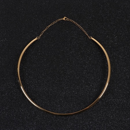1 Stück Vakuumbeschichtung 304 Edelstahl Choker Halskette U-Form Vergoldet 48cm lang