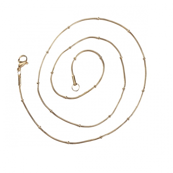 Immagine di 1 Pz Placcatura Sottovuoto 304 Acciaio Inossidabile Catena di Serpente Collana Oro Placcato 51cm Lunghezza, Dimensione della Catena 1.3mm