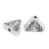 Picture of Zinc Based Alloy Spacer Beads Triangle Antique Silver Color Grid Checker 14mm x 12mm, Hole: Approx 1.8mm, 10 PCs