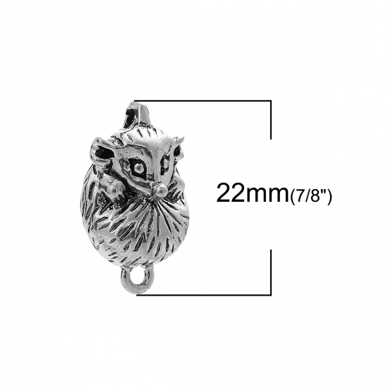 Picture of Zinc Based Alloy Connectors Hedgehog Antique Silver 22mm x 13mm, 5 PCs