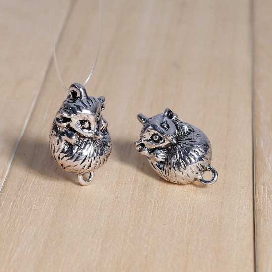 Picture of Zinc Based Alloy Connectors Hedgehog Antique Silver 22mm x 13mm, 5 PCs