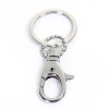 Picture of Zinc Based Alloy Keychain & Keyring Silver Tone 73mm x 30mm, 5 PCs