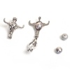 Bild von Kupfer 3D Wunsch Perlenkäfig Schmuck Anhänger Rind Silberfarbe Zum Öffnen (für 8mm Perlen） 26mm x 25mm, 1 Stück