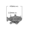 Image de Steampunk Connecteurs en Alliage de Zinc Bateau Argent Vieilli Roue Dentée 49mm x 33mm, 2 Pcs