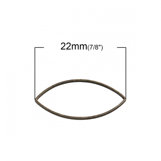 Immagine di 1mm Ottone Chiuso Stile Anello di Salto Olive Bronzo Antico 22mm x 11mm, 50 Pz