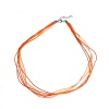 Bild von Organza Band & Wachsschnur Halskette Orange 45cm lang, 10 Strange
