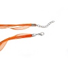 Image de Colliers en Ruban en Organza & Cordon Ciré Couleur Orange, 45cm Long, 10 Pièces
