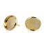 Immagine di Ottone Orecchini a Perno Accessori Tondo Oro Placcato Basi per Cabochon (Addetti: 12mm) 14mm x 13mm, Filo Dimensione: (21 misura), 10 Pz