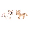 Picture of Zinc Based Alloy Charms Horse Gold Plated White & Pink Enamel 16mm( 5/8") x 14mm( 4/8"), 10 PCs