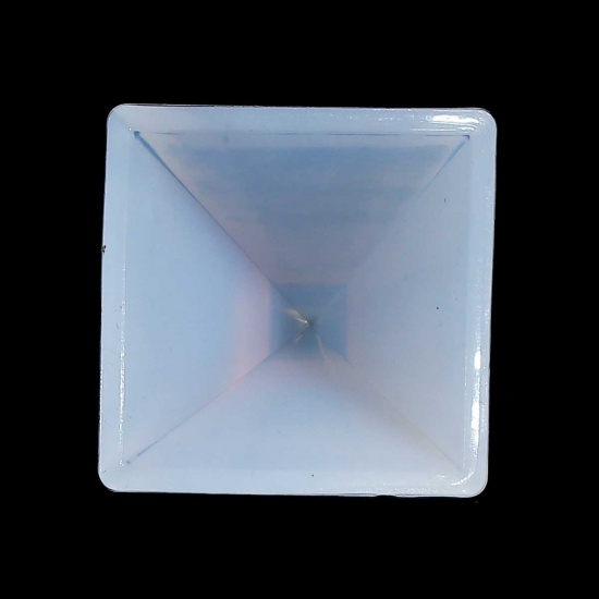 Picture of Silicone Resin Mold For Jewelry Making Pyramid White 55mm(2 1/8") x 55mm(2 1/8"), 1 Piece