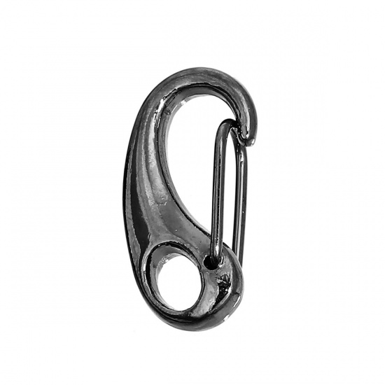 Picture of Zinc Based Alloy Lobster Clasp Findings Gunmetal 25mm x 12mm, 5 PCs