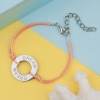 Image de Bracelets Inspirer en 304 Acier Inoxydable Argent Mat Orange Annulaire Gravé Caractère " Dream " 15.5cm long, 1 Pièce