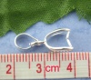 Picture of Zinc Based Alloy Pendant Pinch Bails Clasps Silver Plated 20mm x 8mm, 20 PCs
