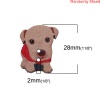 ウッド 縫製ボタン 犬 ランダムな色 2つ穴 28mm x 22mm、 50 個 の画像