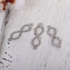 Immagine di Lega di Zinco Cavo gioielli Connettore Accessori Simbolo di Infinito Tono Argento 33mm x 11mm, 10 Pz