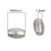 Bild von Zinklegierung Zwischenperlen Spacer Perlen Oval Versilbert 6mm x 4mm, Loch:ca. 1.2mm, 200 Stück