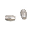 Bild von Zinklegierung Zwischenperlen Spacer Perlen Oval Versilbert 6mm x 4mm, Loch:ca. 1.2mm, 200 Stück